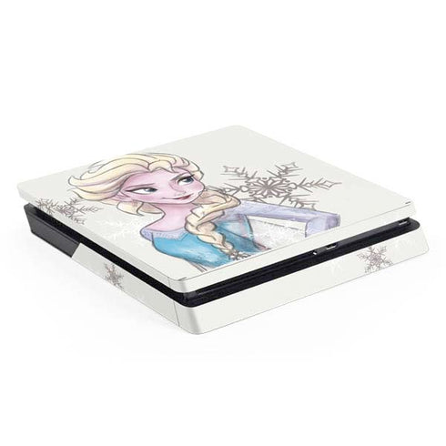 Disney Frozen Elsa Snowflakes Art PS4 Slim Skin