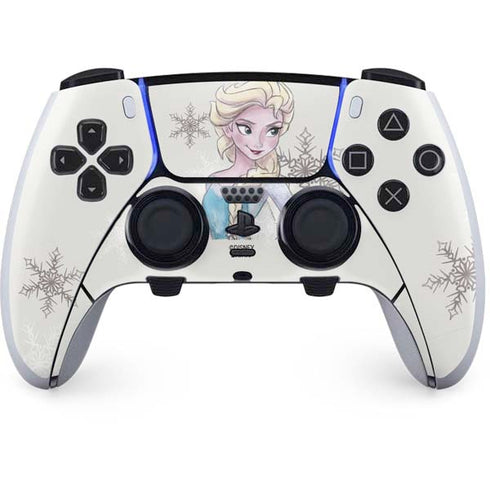 Disney Frozen Elsa Snowflakes Art PS5 DualSense Edge Pro Controller Skin