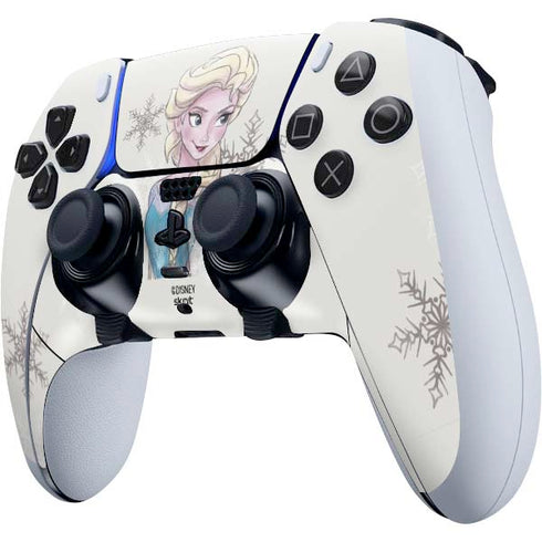 Disney Frozen Elsa Snowflakes Art PS5 DualSense Edge Pro Controller Skin