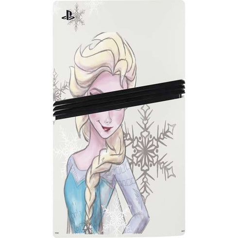 Disney Frozen Elsa Snowflakes Art PS5 Pro Bundle Skin