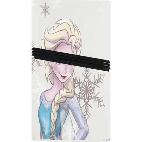 Disney Frozen Elsa Snowflakes Art PS5 Pro Console Skin
