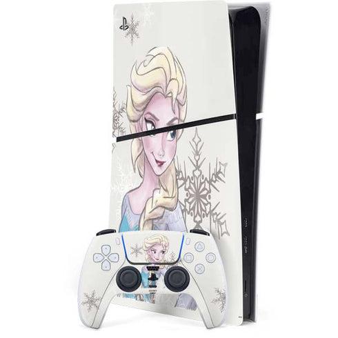 Disney Frozen Elsa Snowflakes Art PlayStation PS5 Skins