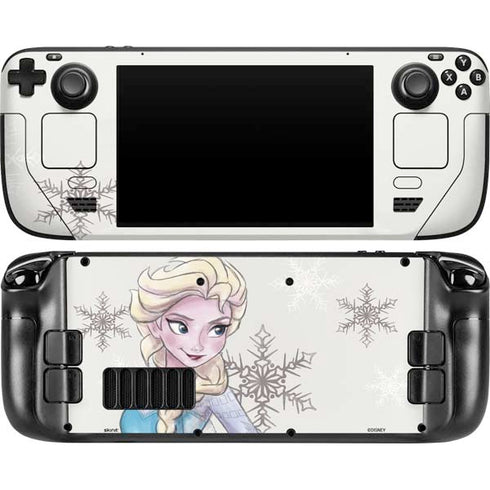 Disney Frozen Elsa Snowflakes Art Steam Deck Handheld Gaming Computer OLED Skin