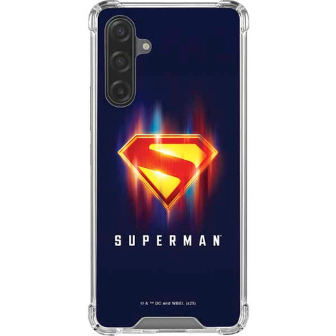 Superman 2025 Energy Shield Neon Emblem Galaxy A17 Clear Case