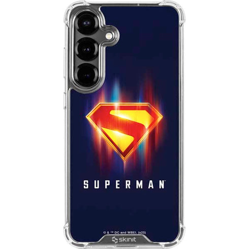 Superman 2025 Energy Shield Neon Emblem Galaxy S26 Clear Case