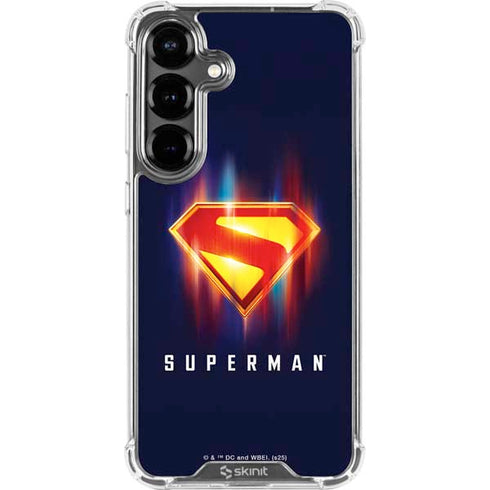 Superman 2025 Energy Shield Neon Emblem Galaxy S26 Plus Clear Case