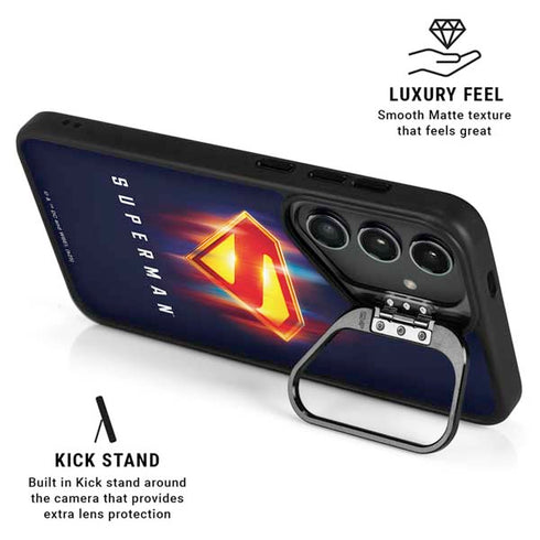 Superman 2025 Energy Shield Neon Emblem Galaxy S26 Ultra Kickstand Case