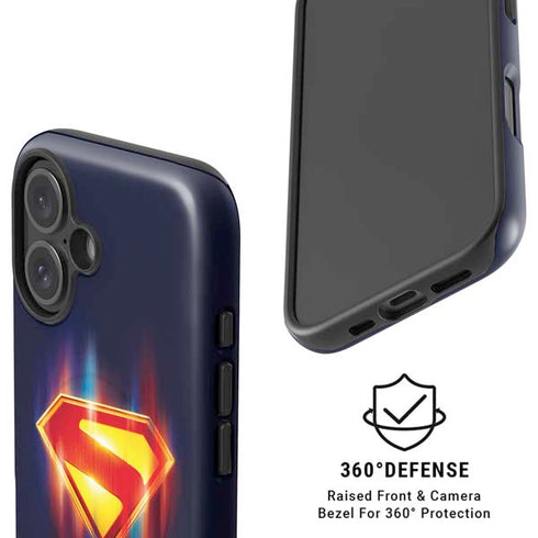 Superman 2025 Energy Shield Neon Emblem iPhone 16 Magsafe Impact Case
