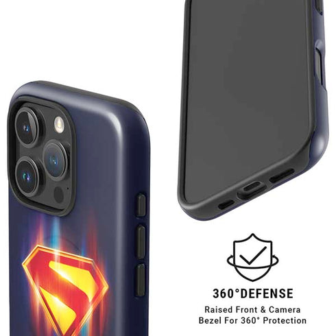 Superman 2025 Energy Shield Neon Emblem iPhone 16 Pro Max Magsafe Impact Case