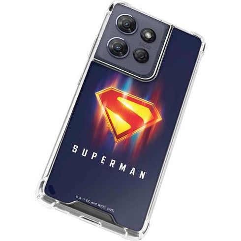 Superman 2025 Energy Shield Neon Emblem Moto G 5G (2025) Clear Case