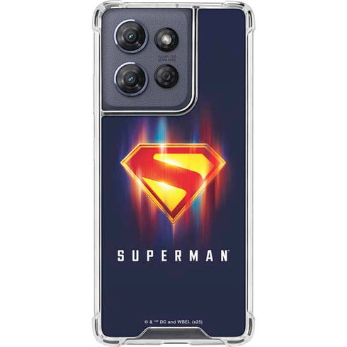 Superman 2025 Energy Shield Neon Emblem Moto G Play 5G (2025) Clear Case