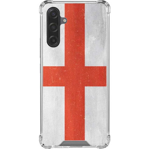 England Flag Distressed Galaxy A17 Clear Case