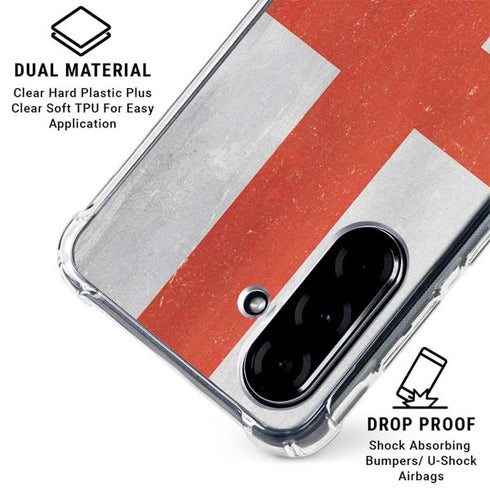 England Flag Distressed Galaxy A36 5G Clear Case