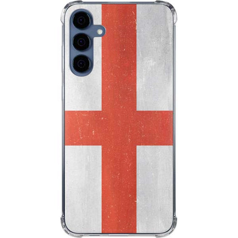 England Flag Distressed Galaxy A55 5G Clear Case
