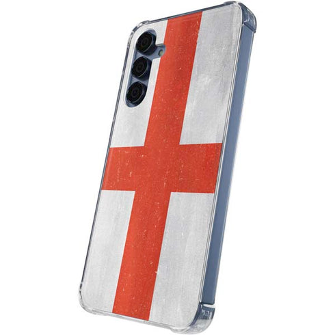 England Flag Distressed Galaxy A55 5G Clear Case