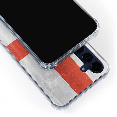 England Flag Distressed Galaxy A55 5G Clear Case