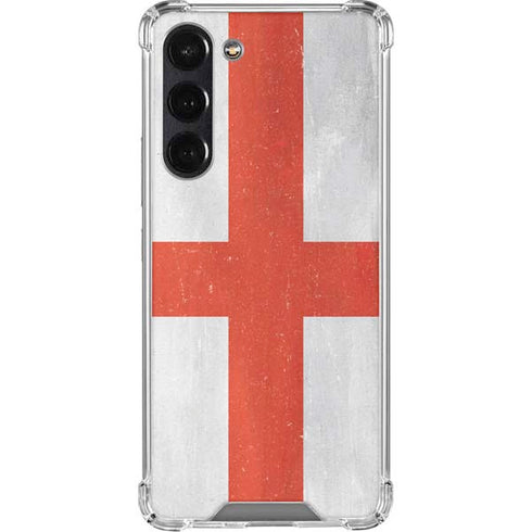 England Flag Distressed Galaxy S24 FE Clear Case