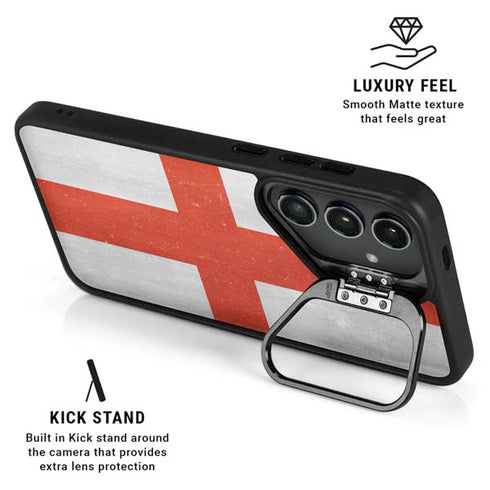 England Flag Distressed Galaxy S25 Kickstand Case