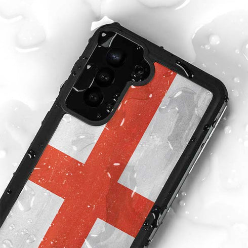 England Flag Distressed Galaxy S24 Plus Waterproof Case