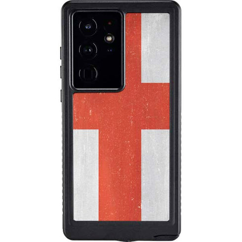 England Flag Distressed Galaxy S24 Ultra Waterproof Case