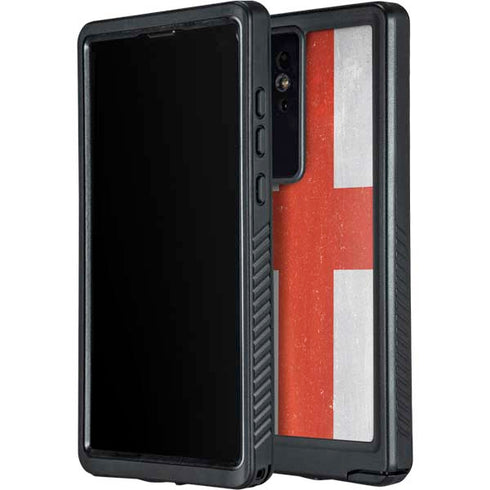 England Flag Distressed Galaxy S24 Ultra Waterproof Case