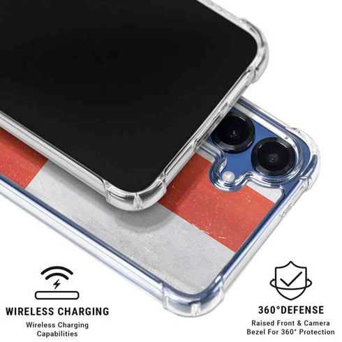 England Flag Distressed Galaxy S25 Clear Case