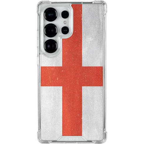 England Flag Distressed Galaxy S25 Ultra Clear Case