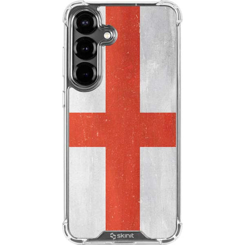 England Flag Distressed Galaxy S26 Clear Case