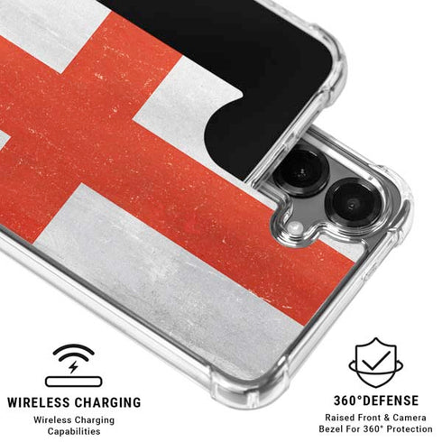 England Flag Distressed Galaxy S26 Clear Case