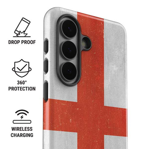 England Flag Distressed Galaxy S26 Plus Impact Case