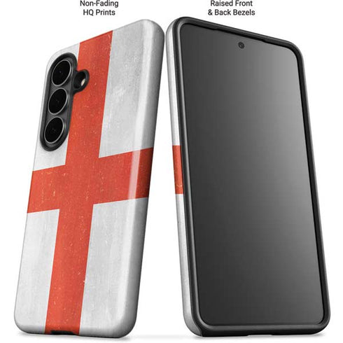 England Flag Distressed Galaxy S26 Plus Impact Case