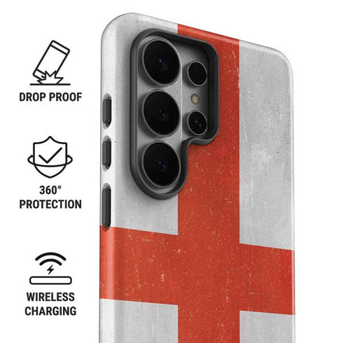 England Flag Distressed Galaxy S26 Ultra Impact Case