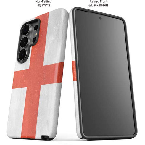 England Flag Distressed Galaxy S26 Ultra Impact Case