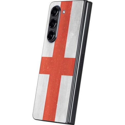 England Flag Distressed Galaxy Z Fold5 5G Skin