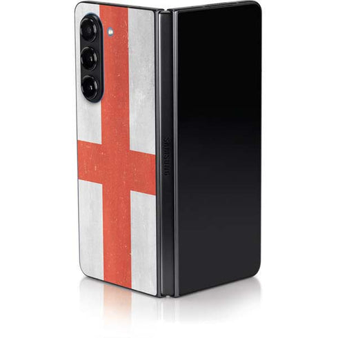 England Flag Distressed Galaxy Z Fold5 5G Skin