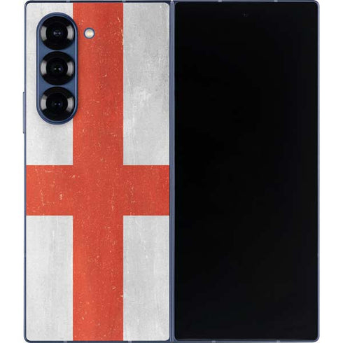 England Flag Distressed Galaxy Z Fold6 Skin