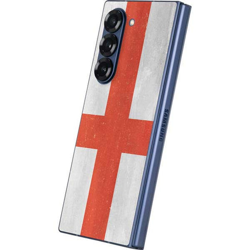 England Flag Distressed Galaxy Z Fold6 Skin