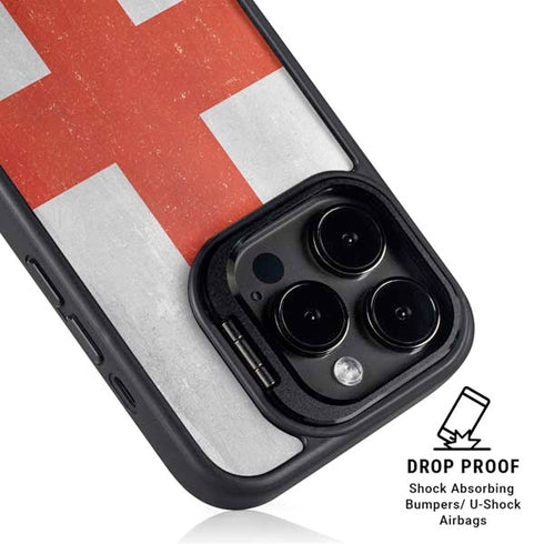 England Flag Distressed iPhone 13 Pro Max Kickstand Case