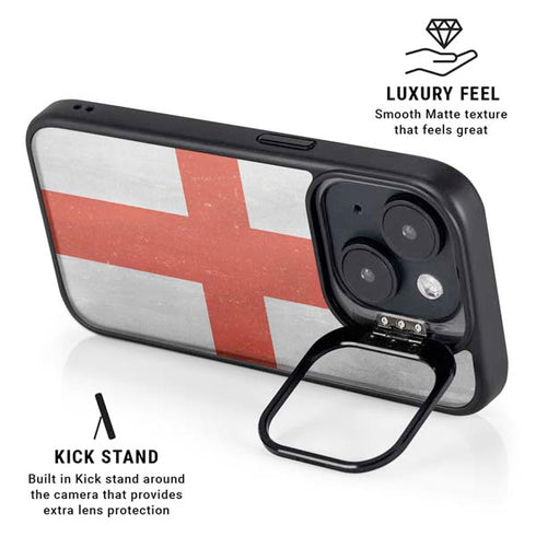 England Flag Distressed iPhone 14 Kickstand Case