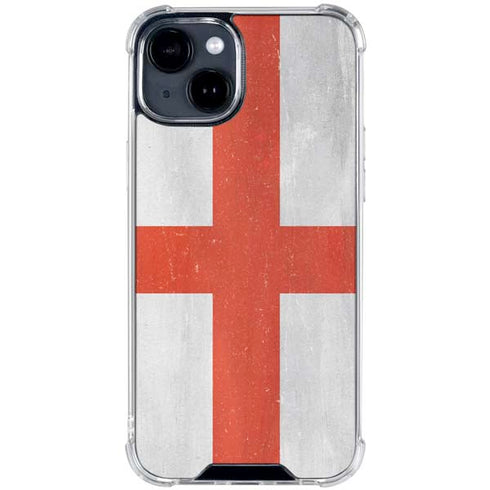 England Flag Distressed iPhone 15 Clear Case