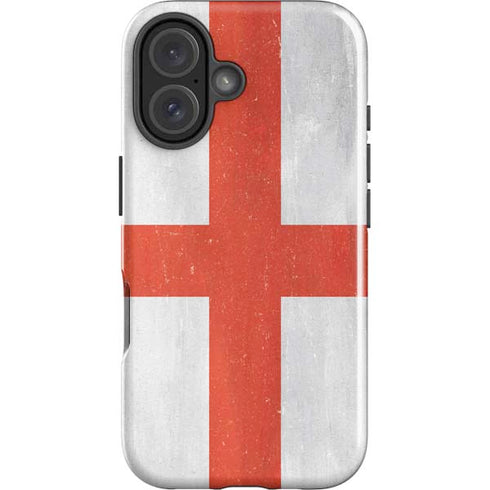 England Flag Distressed iPhone 16 Impact Case