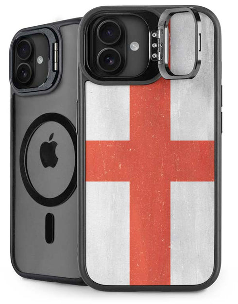 England Flag Distressed iPhone 16 Kickstand Case