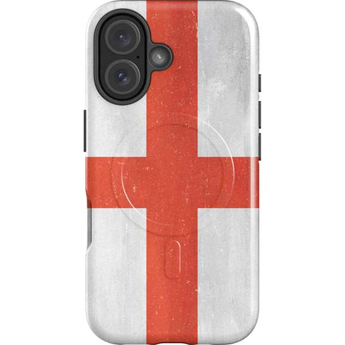 England Flag Distressed iPhone 16 Magsafe Impact Case