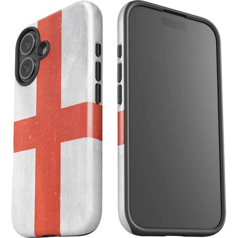 England Flag Distressed iPhone 16 Plus Impact Case