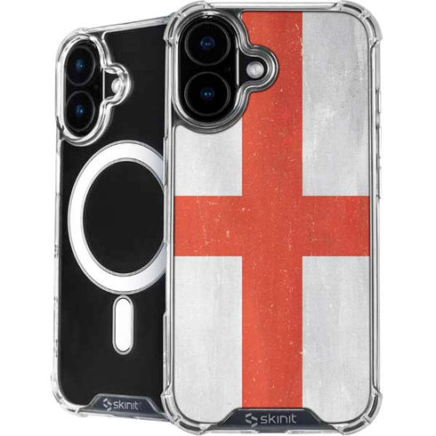 England Flag Distressed iPhone 16 Plus MagSafe Case