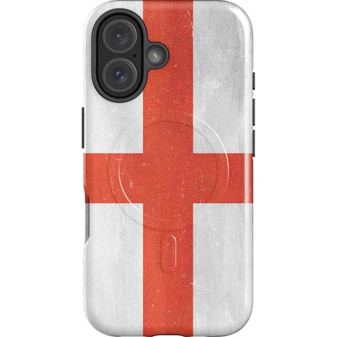 England Flag Distressed iPhone 16 Plus Magsafe Impact Case