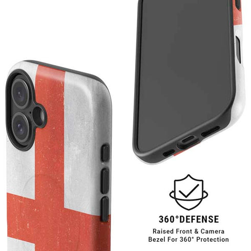 England Flag Distressed iPhone 16 Plus Magsafe Impact Case