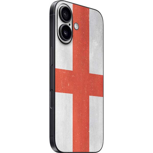 England Flag Distressed iPhone 16 Plus Skin