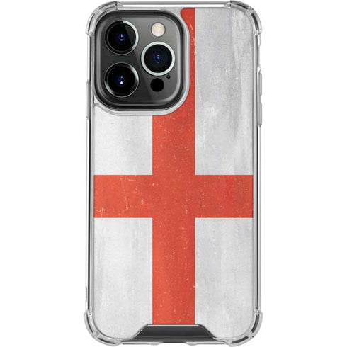 England Flag Distressed iPhone 16 Pro Clear Case