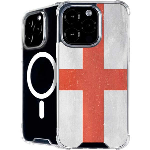 England Flag Distressed iPhone 16 Pro MagSafe Case